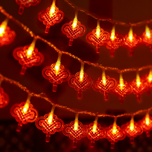 新年中国结串灯小彩灯过年气氛灯带发光led装饰灯条家用场景布置