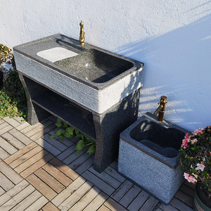 天然大理石洗衣池庭院户外洗衣台带搓衣板阳台家用水槽一体台盆