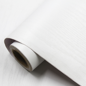 纯白白色木纹贴纸 自粘防水防潮墙贴装饰墙纸遮盖桌面贴壁纸