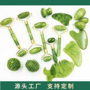 源头工厂 岫玉脸部按摩器面部玉石滚轮美容工具刮痧板玉梳子玉蛋