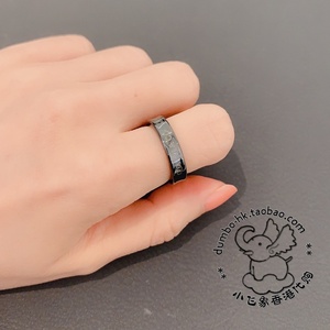 香港专柜tiffany蒂芙尼 1837系列 黑钛金 男女情侣 简约戒指 礼物