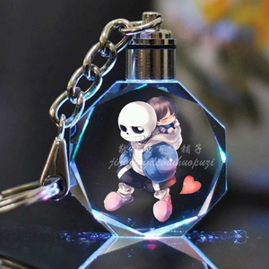 传说之下定制闺蜜生日小礼物 男友女孩diy彩色sans水晶钥匙扣挂件