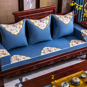 红木沙发垫中式实木家具坐垫罗汉床垫子五件套皮质海绵防滑垫定做