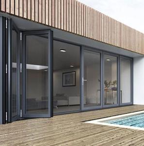 定制铝合金折叠门窄边全景落地商铺阳光洗车店玻璃移动推拉隔断墙