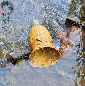 竹编装泥鳅黄鳝创意灯罩装饰小鱼虾篓子餐厅摆件挂件传统特色包邮