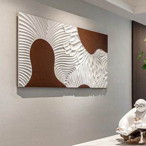 客厅背景墙装饰画现代简约玄关走廊样板间抽象雕刻立体浮雕实物画