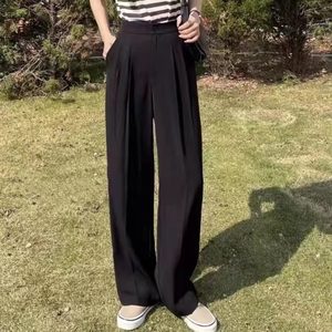 西柚pomelo裤子夏季新款高腰宽松显瘦不挑身形后松紧腰西装裤1982