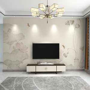 电视墙壁画素雅