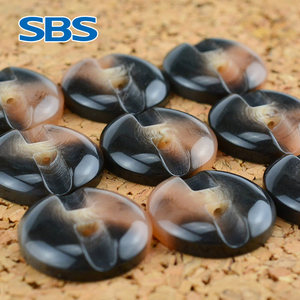 sbs黄色夹花手缝扣西装裤子钮扣风衣外套哑光黑色两眼手缝纽扣