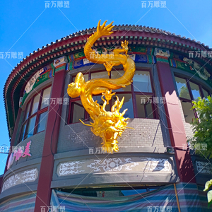 玻璃钢龙雕塑大型仿铜龙浮雕重庆火锅店喷水龙头装饰模型招财摆件