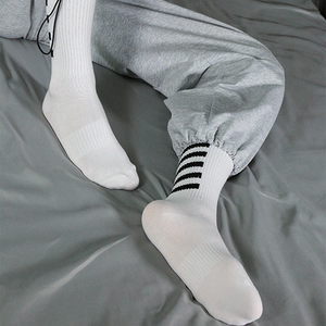 4双袜子男长袜ins常规韩版街头运动潮流袜透气长筒袜纯棉白袜子潮