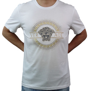 ucla 2022新品上市 丝光棉白色t恤男短袖夏季人头图案休闲短袖t恤