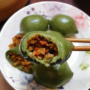 食物语食品专营店天猫胡国珍豆沙艾草青团子雪菜清明果艾青团6个网