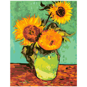 圣斐罗自油自画 diy数字油画梵高向日葵手工填色治愈画画手绘填充