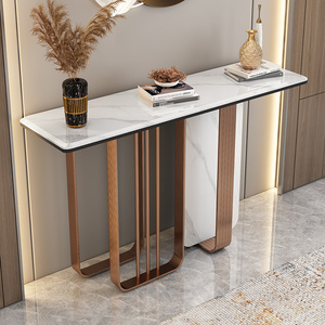 轻奢玄关柜岩板客厅门口简约过道走廊门厅靠墙边桌入户长条装饰台