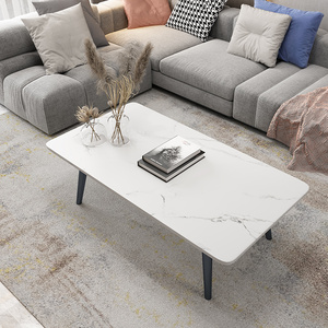 岩板茶几餐桌两用轻奢简约长方形家用可吃饭小户型茶台高60cm