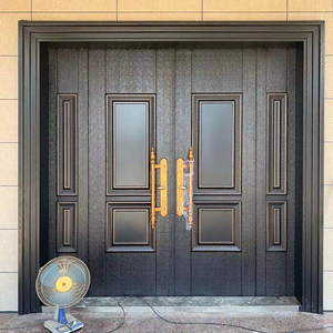 铸铝门别墅大门定制双开门农村入户门家用子母铜门进户门单门简约