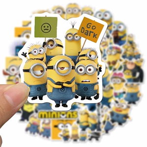 50张小黄人卡通涂鸦贴纸摩托车行李箱笔记本电脑水杯装饰防水贴画