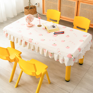 幼儿园桌布防水防油免洗美术室绘画画小清新耐脏可爱卡通桌子布套