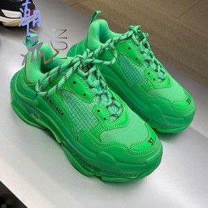 balenciaga/巴黎世家 新款老爹鞋绿色气垫triple s系带运动鞋男女
