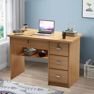 现代简约家用办公桌带锁带抽屉1米学习桌写字桌08米小型书桌台