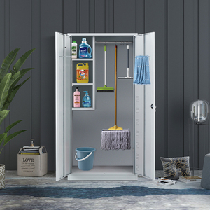 防潮防锈钢制卫生柜拖把保洁杂物收纳柜阳台不锈钢清洁用品存放柜