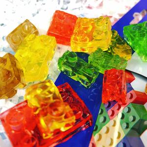 乐潮积木软糖水果拼图软糖乐高qq糖果味零食糖果4d积木玩具批.发