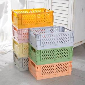 桌面置物收纳篮可折叠储物筐塑料厨房杂物收纳框家居日用品