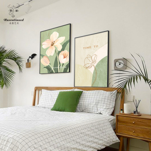 北欧ins风床头卧室主卧房间挂画植物花卉餐厅客厅装饰画小清新壁