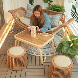 躺椅藤椅单人沙发椅懒人阳台休闲椅新中式家具单椅贵妃椅休闲椅