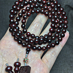 00半梅商贸店淘宝小叶紫檀手串马来西亚锡米胆草莓晶手串06mm天然防