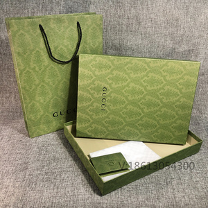 古驰专柜原版gucci新款绿色围巾衣服盒古奇包包盒纸袋礼盒手提袋