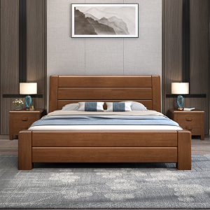 实木床现代中式18米15m高箱储物农村经济型双人床主卧婚床家具