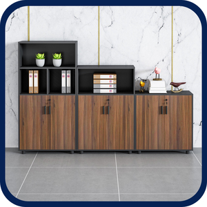 办公室简约木质组合文件柜带锁储物矮柜档案书柜办公家具小柜子