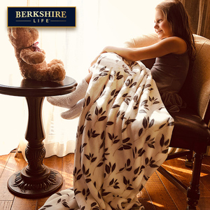 berkshire life伯克希尔父爱系列印花全消光法兰绒毯 仁爱charity