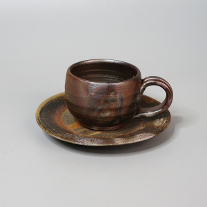 日本进口备前烧咖啡杯 手工日式家用茶器复古柴烧粗陶茶具茶杯