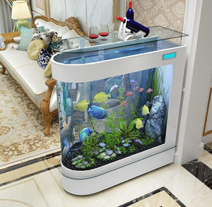欧式鱼缸客厅 落地 水族箱12米15米客厅家用底滤大中型鱼缸
