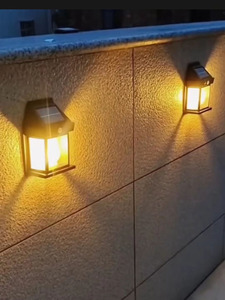免布线太阳能庭院灯人体感应壁灯简易安装户外壁灯门柱灯围墙灯