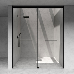 原素空间定制淋浴房隔断浴室一字型玻璃移门干湿分离卫生间下沉式