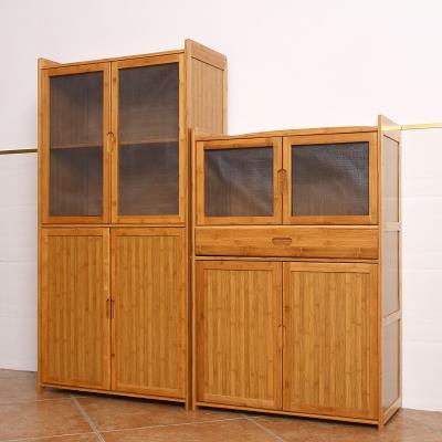 碗柜家用厨房放碗多层木质透气纱窗碗柜多层简易橱柜经济型家用