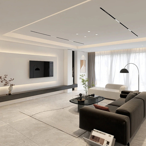 磁吸轨道灯嵌入式明暗装无边框射灯客厅家用无主灯照明led线条灯