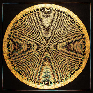 唐卡挂画手绘客厅装饰画坛城唐卡玄关咒轮西藏手工定制热贡尼泊尔