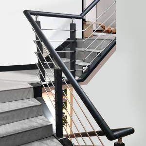 不锈钢楼梯扶手现代简约阳台护栏室外内拉丝网红轻奢玻璃扶手栏杆