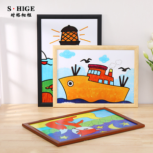 简约创意儿童画框装裱相框挂墙a3a4幼儿园水彩作品4k8开框架定制