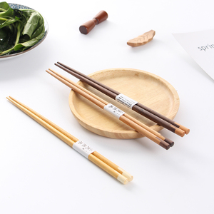 日式家用餐具实木筷子小清新木质高颜值成人筷拼接纯色尖头筷子