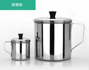 大茶缸子特大号不锈钢不锈钢缸子带把加厚不锈钢大杯子带盖水杯