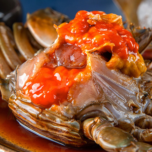 酱青蟹醉蟹红膏蟹青蟹酱螃蟹即食宁波生腌制海鲜袋装整只500g