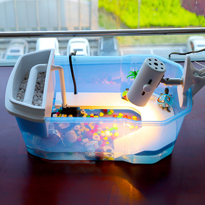 乌龟缸带晒台养乌龟专用缸家用双层大别墅鳄龟免换水小乌龟饲养箱