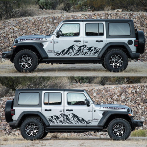 适用吉普jeep牧马人改装车贴越野车个性车身拉花贴纸创意雪山贴画