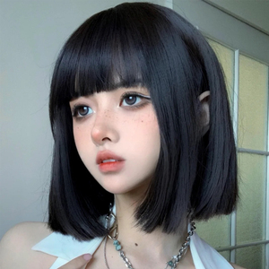 假发短发女2021年时尚新款日常自然一刀切夏季波波头减龄仿真全套